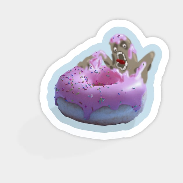 Donut monster Sticker by DopamineDumpster